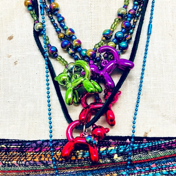 Lime Green Toyland Kitty Cat Balloons Necklace - Picture 5 of 6